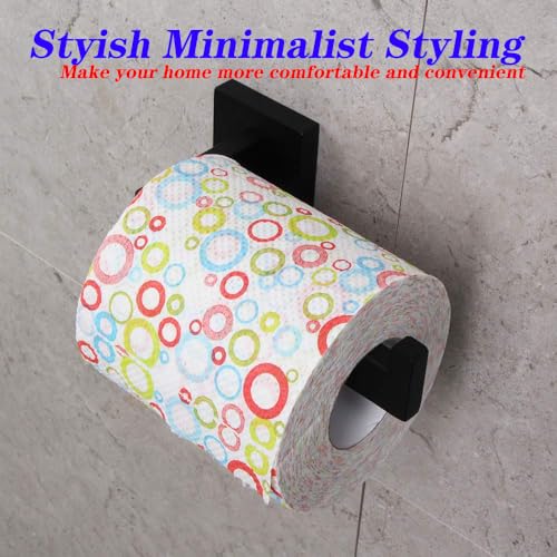 GERZWY Bathroom Toilet Paper Holder SUS 304 Stainless Steel Matte Black Tissue Paper Roll Holder Wall Mount FG1605-BK - color: Black