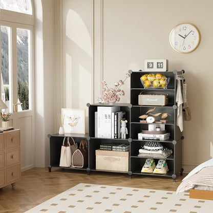 AWTATOS 6 Cube Closet Organizer Storage Shelves, Black - color: Black