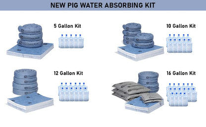PIG Water Absorbing Kit | Absorbs up to 5 Gallons per kit | Blue | PM50490 - size: 5-Gallon Absorbency