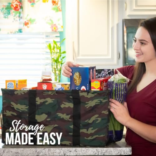 Extra Large Utility Tote Bag - Oversized Collapsible Beach Bag - Camo - color: Camo