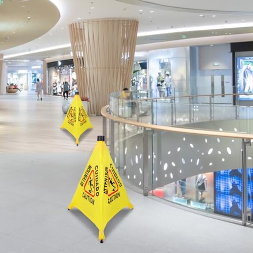 6 Pcs 20 Inch Pop Up Wet Floor Signs With Storage Tube