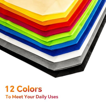 24 Pack Reusable Grocery Bags, Colorful Non-Woven Shopping Bags, Foldable Tote Bags Bulk
