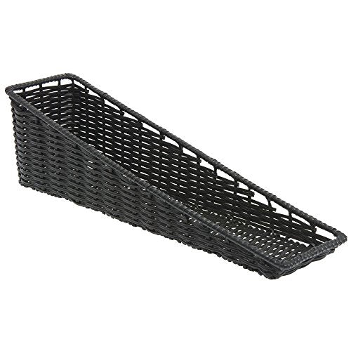 HUBERT Wicker Look Tapered Storage Basket, Rectangular Black - 7 1/2"L x 30"D x 1 1/2" to 8"H - color: Black, size: 7.5"Lx30"Dx1.5-8"H