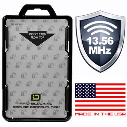 ID Stronghold - RFID Blocking Secure Badge Holder - Duolite 2 Card ID Holder - Poly Carbonate - Heavy Duty Hard Plastic ID Badge Holder - USA Molded and Assembled - FIPS 201 Approved - Black - color: Black, size: 1 - Pack
