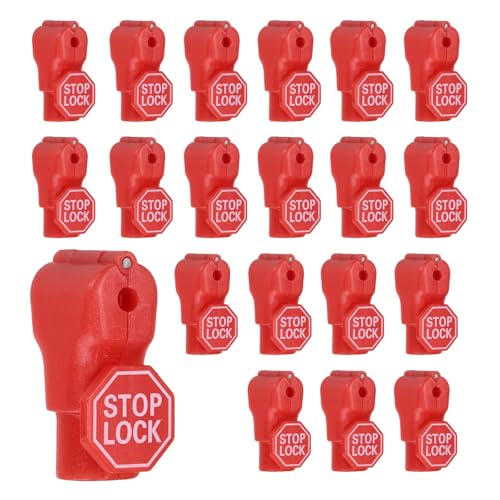 20Pcs Peg Hook Locks (4mm) PC Magnet Anti-Theft Pegboard Display Hook Locks Security Red Stop Tools, Fits Retail Shop/Shopping Center/Garage Tools, Red - color: Red, size: 4mm