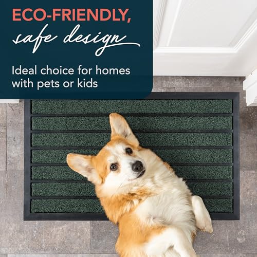 ubdyo Extra Durable Door Mat Outside Entrance (30" x 17", Bright Green) - color: Bright Green, size: 30" x 17" (Rectangular)