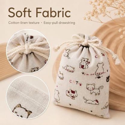 Cotton Drawstring Gift Bags 5x7, 10 Pack Colorful Pouches for Favors - color: Cartoon (Pack of 10)