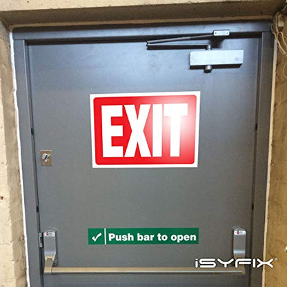 iSYFIX Exit Signs Stickers, 10x7 Inch, 12 Pack, Sticker Red - color: Sticker Red, size: 12 Pk 10x7