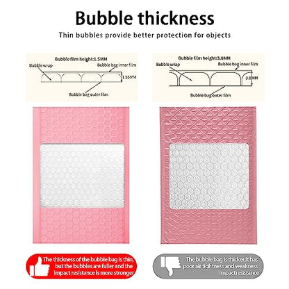 packbabol Bubble Mailers, 4x7 Inch Padded Bubble Mailers Pack of 50 Bubble Envelopes Opaque Self Seal Adhesive Waterproof Bags for Shipping and Packaging (Pink, 4x7-50) - color: pink, size: 4x7-50Pc