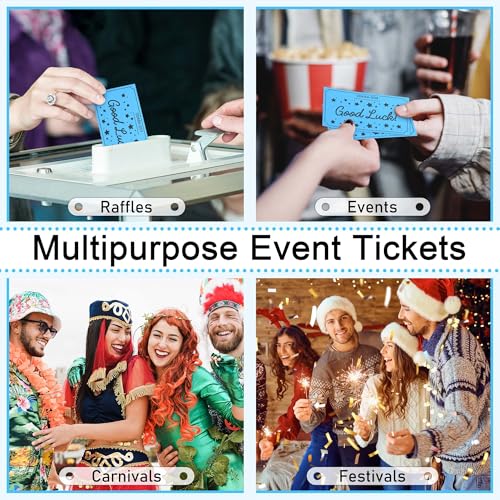 ESSENTIAL 500 Raffle Tickets, Good Luck Raffle Cards - color: Blue, size: 3.5"x2"