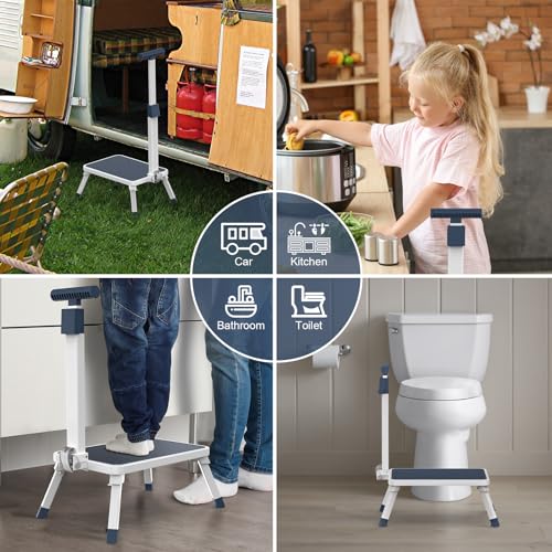 Folding Step Stool, Step Stools with Handle for Elderly Adults