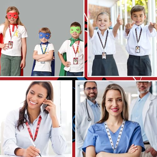 Liliaafar 4 Pcs Spider Badge Reel Lanyard with ID Card for Teachers Student - style: Spider Style