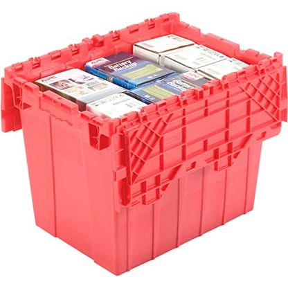 Global Industrial Distribution Container With Hinged Lid 21-7/8x15-1/4x17-1/4 Red - color: Red