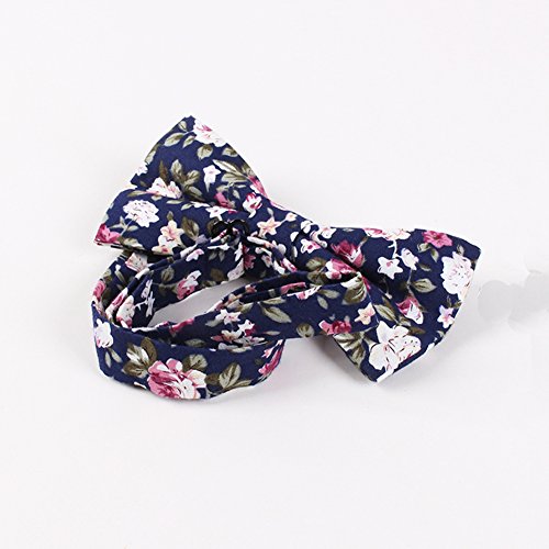 LEVAO Men's Cotton Floral Printing Bow Tie - color: Cb056