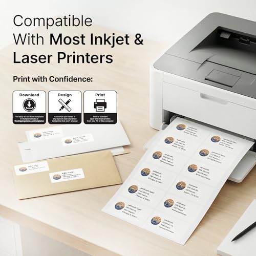 3" X 2" Matte White Printable Shipping Labels (30 Sheets, 300 Stickers) - size: 3" X 2"