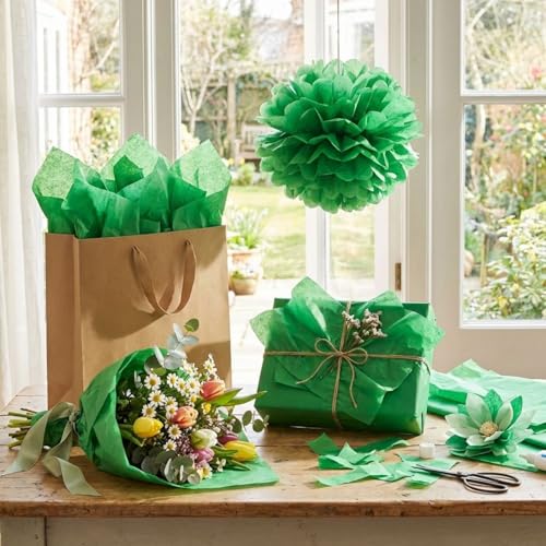 500 Sheets Dark Green Tissue Paper 20 x 30 Inch for Christmas Gift Bags - color: Dark Green, size: 20 x 30 Inch