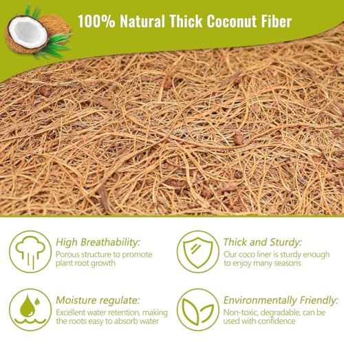 Legigo 6 Pack 14 Inch Hanging Basket Coco Liners Replacement, Round - color: 6pcs, size: 14 Inch