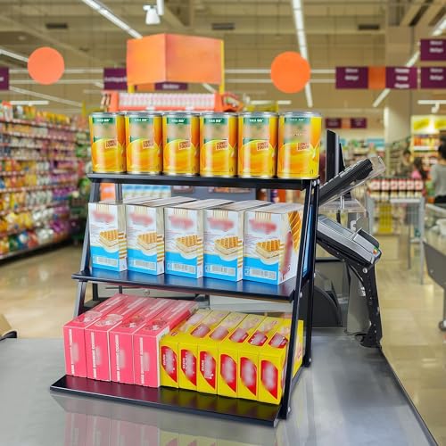 CozyNova 3 tier candy display - Snack holder with snack holder - Multi-functional counter snack and chip holder for stores - Cupcake display stand（Black）