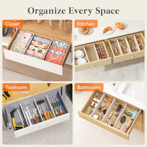 Lifewit 5" Tall Drawer Dividers, Adjustable Deep Drawer Organizer Clothes - size: 5"H, 11.5-18.5"L