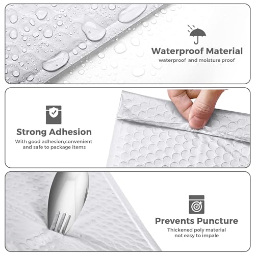 Metronic Large Bubble Mailers 10.5x16 Inch 250 Pack White Padded Envelopes - color: White, size: 10.5x16" 250PC