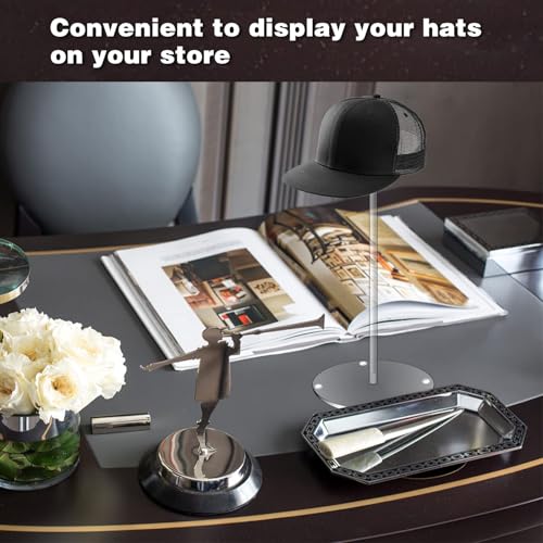 Acrylic Hat Display Stand 2 Pack- Thickened Base for Helmet, Wig, Cowboy hat, baseballcap, closet holder rack organizer( 11.8Inch Height) - style: 2-Pack