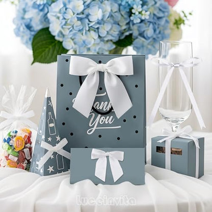 3.5" White Satin Ribbon Bows (50 Packs) - color: White, size: 3.5 Inch - 50pcs