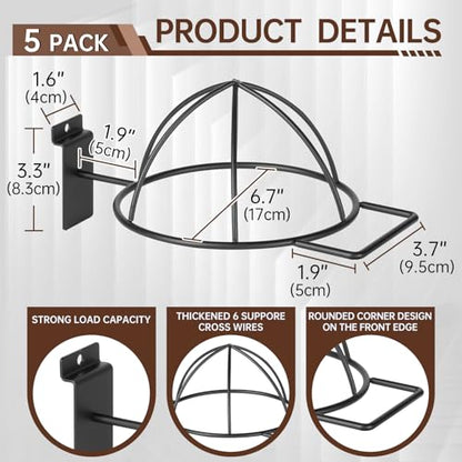 Slatwall Hat Holder, Metal Wire Hat Display Rack for Slat Board，Slatwall Accessories Hat Hook for Retail Display and Home Organization (5)