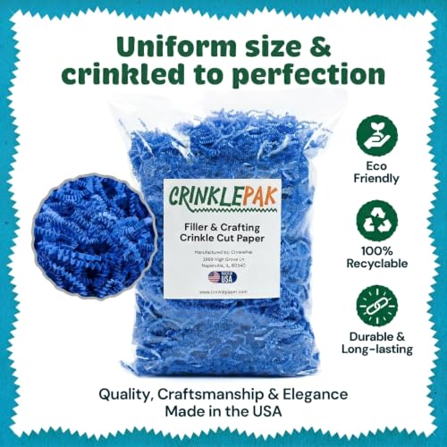 CrinklePak Light Blue Crinkle Paper - 2 LB Gift Basket Filler - color: Light Blue, size: 2 LB