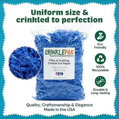 CrinklePak Light Blue Crinkle Paper - 2 LB Gift Basket Filler - color: Light Blue, size: 2 LB
