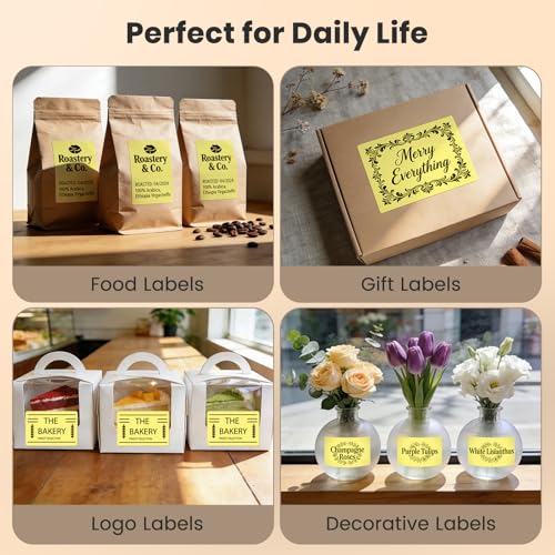 Direct Thermal Label Yellow Vinyl 4 x 6 Inch Printer Sticker 250 PCS - color: Yellow