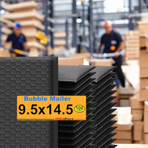 iMBAPrice 9.5x14.5 Inch Black Poly Bubble Mailers, 100-Pack - color: Black Poly Bubble, size: 9.5"x14.5" Poly (100 Envelopes) Value Pack