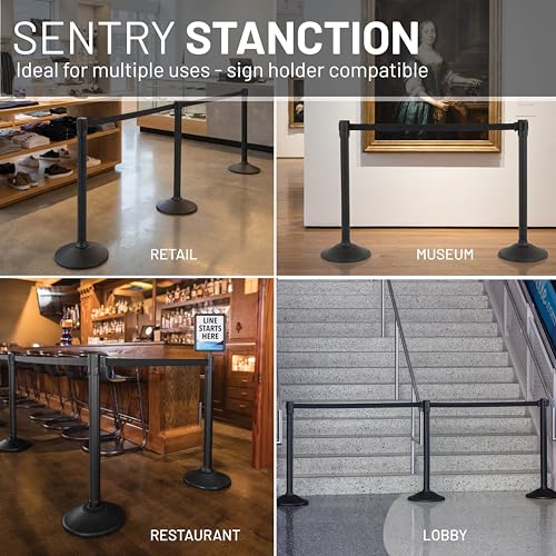 US Weight Sentry Stanchion – 6.5' Retractable Caution Belt (6-Pack) - color: Caution