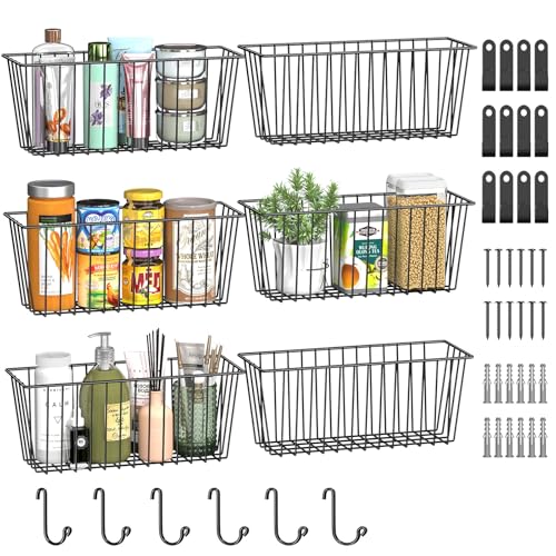 Simple Trending 6 Pack Wire Basket Wall Mount Hanging Baskets
