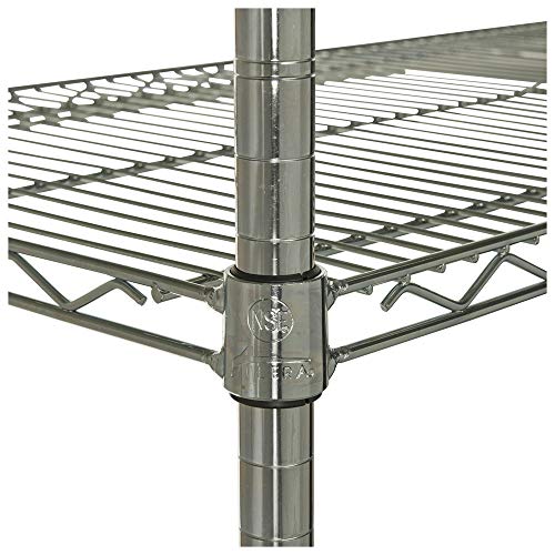 Alera ALESW503624SR Industrial Heavy Duty Wire Shelving Starter Kit, 4-Shelf, 36w x 24d x 72h, Silver - color: Silver, size: 36w x 24d x 72h