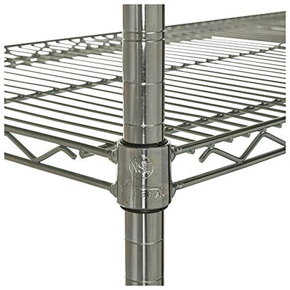 Alera ALESW503624SR Industrial Heavy Duty Wire Shelving Starter Kit, 4-Shelf, 36w x 24d x 72h, Silver - color: Silver, size: 36w x 24d x 72h