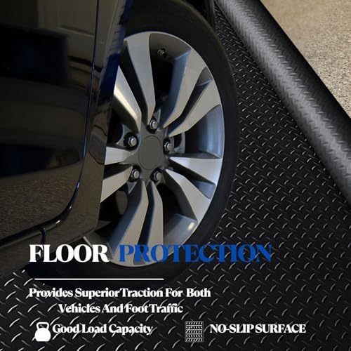 BESEA 4 x 6 FT Garage Floor Mat, Diamond Plate Rubber Flooring Roll - size: 6FT