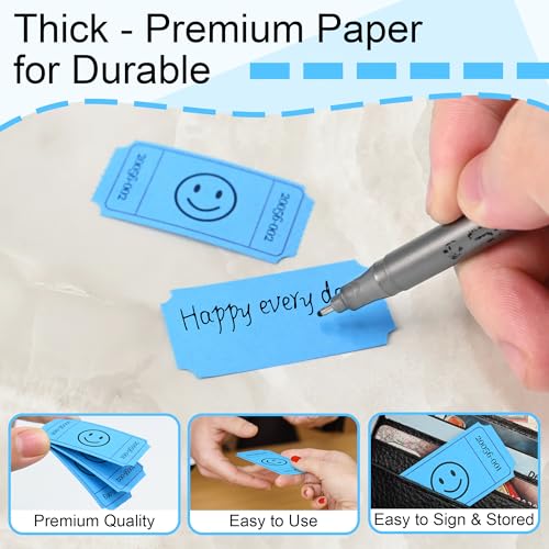 LLIKED 500 Raffle Tickets 1x2inch Smile Blue Single Roll for Events - color: Blue, size: 1"x2"