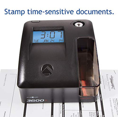 Pyramid Time Systems - 3600SS Dual Function Time Clock and Document Stamp - size: 5.47 x 6.5 Inch, style: Smart Site Alignment