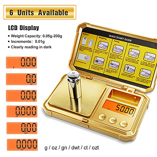 Fuzion Digital Gram Scale 200g/0.01g, Gold Scale for Jewelers - color: Gold, size: 200/0.01g