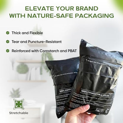 Biodegradable Poly Mailers 6x9, Compostable Shipping Bags 50pk - size: S, 50 Pack