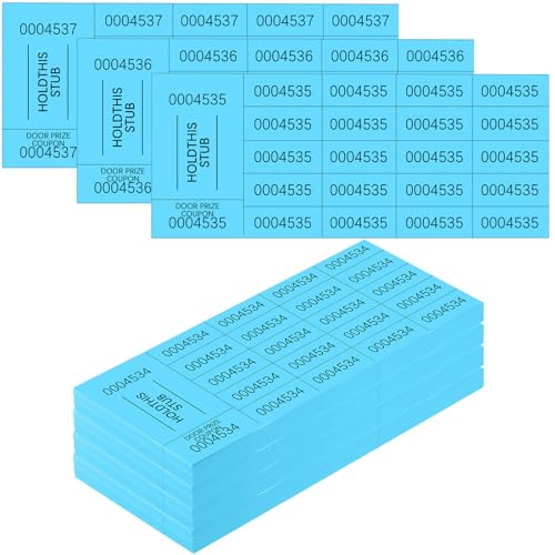 Kosiz 20 Bid 504 Raffle Ticket Sheets Chinese Auction Tickets, Lake Blue - color: Lake Blue, size: 20 Bid