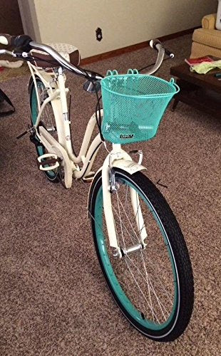 Basket with Hooks, Front, Removable, Wire mesh Small, Kids Bicycle Basket - color: Green