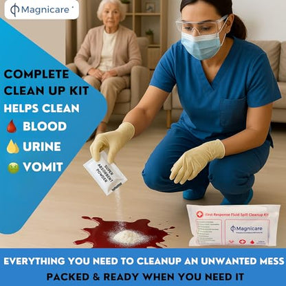First Response Spill Kit - Be OSHA Compliant | Bloodborne Pathogen & Vomit Cleanup Kit: Comprehensive Spill Response for Bodily Fluids, Ideal for Schools, Restaurants, clinics (3 Pack)