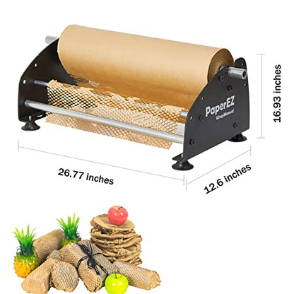 Honeycomb Packing Paper Roll Dispenser, Kraft Wrapping Paper Holder Manual Machine for Small Business, Improve Packing Efficiency, Dispenser Only