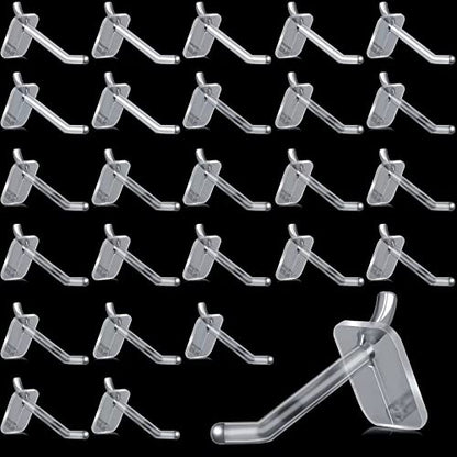 Sawysine 120 Pcs 2.4 Inch Clear Peg Hooks for Pegboard Accessories, Clear