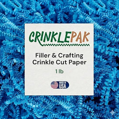 1LB Light Blue Crinkle Shred Paper Filler USA Made - color: Light Blue, size: 1 LB