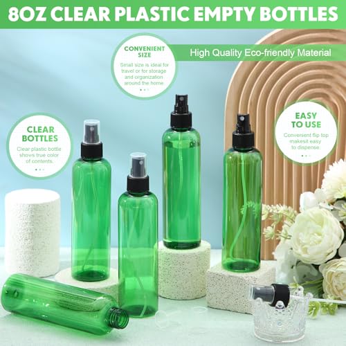 Eccliy 32 Pcs 8 oz Spray Bottles Fine Mist, Green, Clear - color: Green, style: Clear