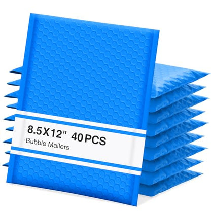 UCGOU Bubble Mailers 8.5x12" 40 Pack Usable Size 8.5x11" Blue Padded Mailer - color: Blue, size: 8.5x12" 40PC