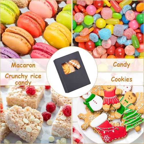 Spakon 30 Pcs Black Soap Boxes with Window, 3.5x2.6x1.2 Inch Kraft Paper - color: Black