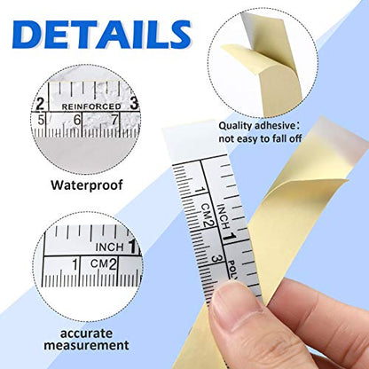 5 Pieces Self-Adhesive Measuring Tape Workbench Ruler Adhesive Backed Double Scale Stick Tape Measure for Work Woodworking, Saw, Drafting Table (24 Inch)